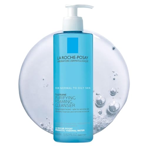 La Roche-Posay Toleriane Purifying Foaming Facial Cleanser, Oil Free Face Wash for Oily Skin and for Sensitive Skin With Niacinamide, Pore Cleanser Won’t Dry Out Skin, Unscented