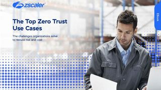 Whitepaper cover with title over an image of male colleague at a workstation in a warehouse, with dotted blue patter overlayed