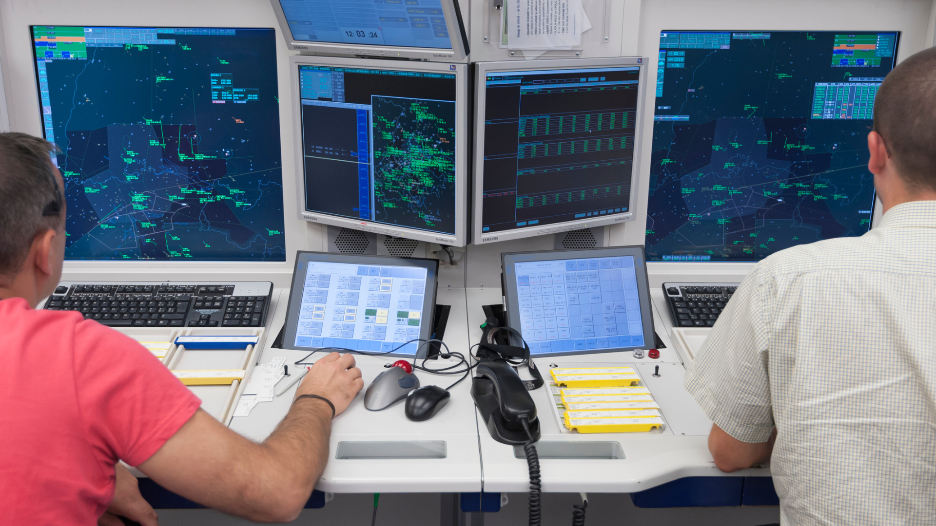 air traffic controllers at work