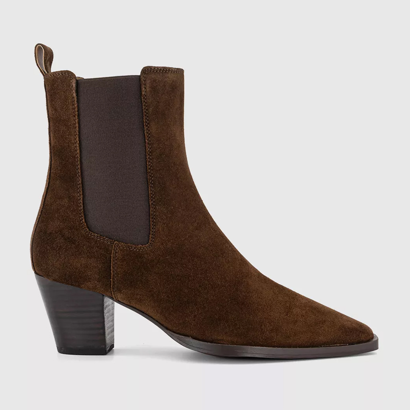 Brown suede ankle boots, Office