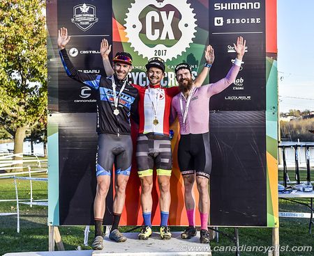 Podium: L to R - Geoff Kabush, Michael van den Ham, Mark McConnell