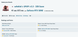 Image of ROG Astral RTX 5090 benchmark