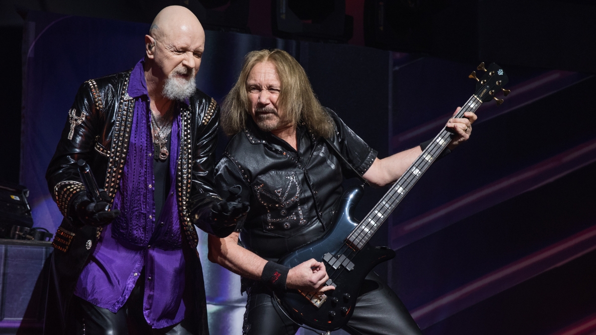 Singer-songwriter Rob Halford (L) and Ian Hill of Judas Priest perform in concert during the 'Firepower' tour at ACL Live on May 29, 2019 in Austin, Texas