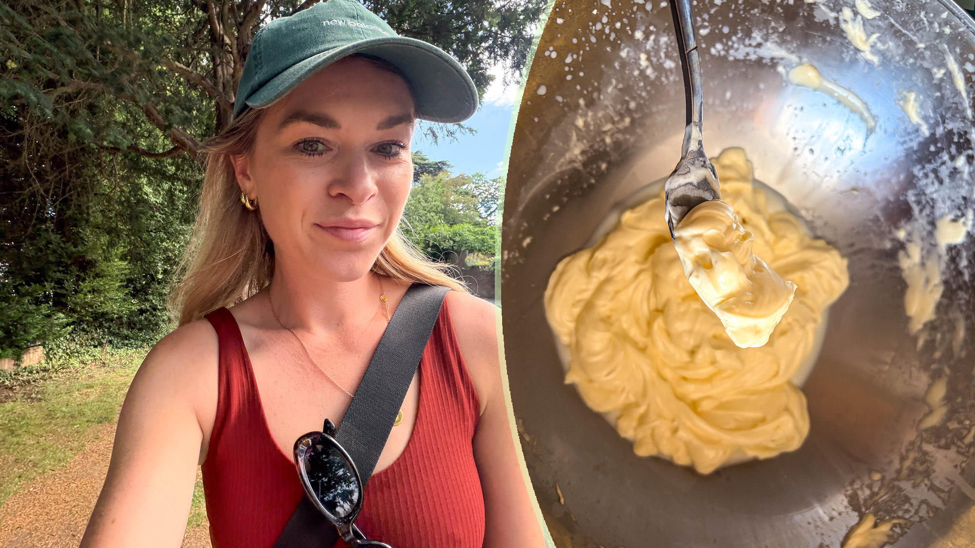 The author shown running and the results of her butter