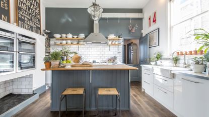 Eclectic kitchen with industrial touches