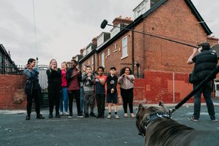 Nicola Adams inspiring kids while making this documentary.