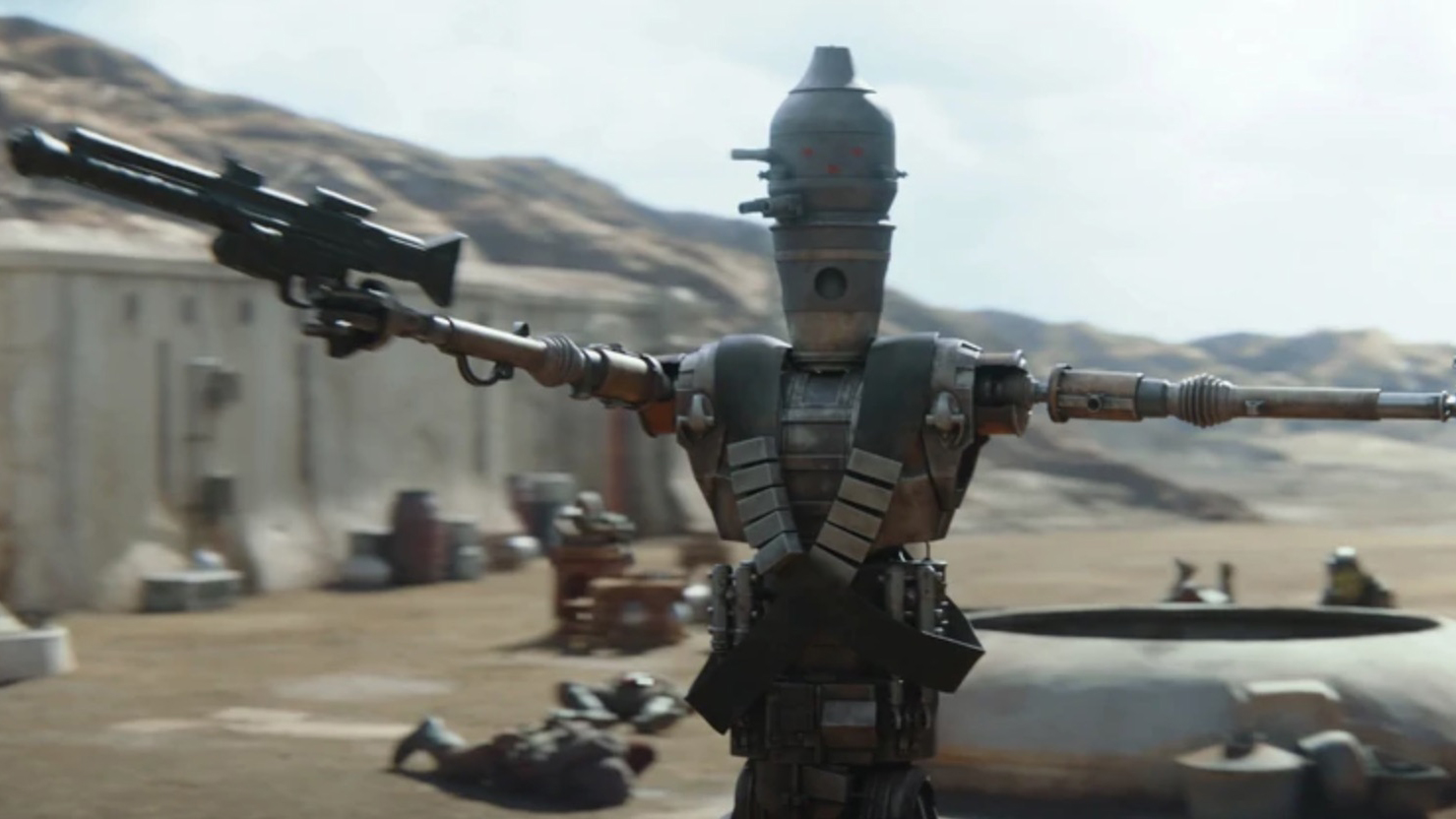 Droid pemburu hadiah IG-11 dari acara TV Star Wars The Mandalorian.
