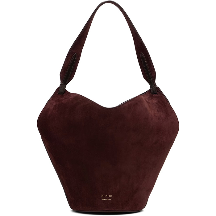 KHAITE, Burgundy Lotus Mini Tote