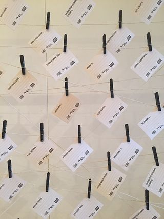 messages hung up by clips