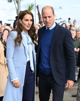 Prince William and Kate Middleton color coordinate in blue