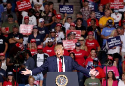 President Trump holds a campaign rally.