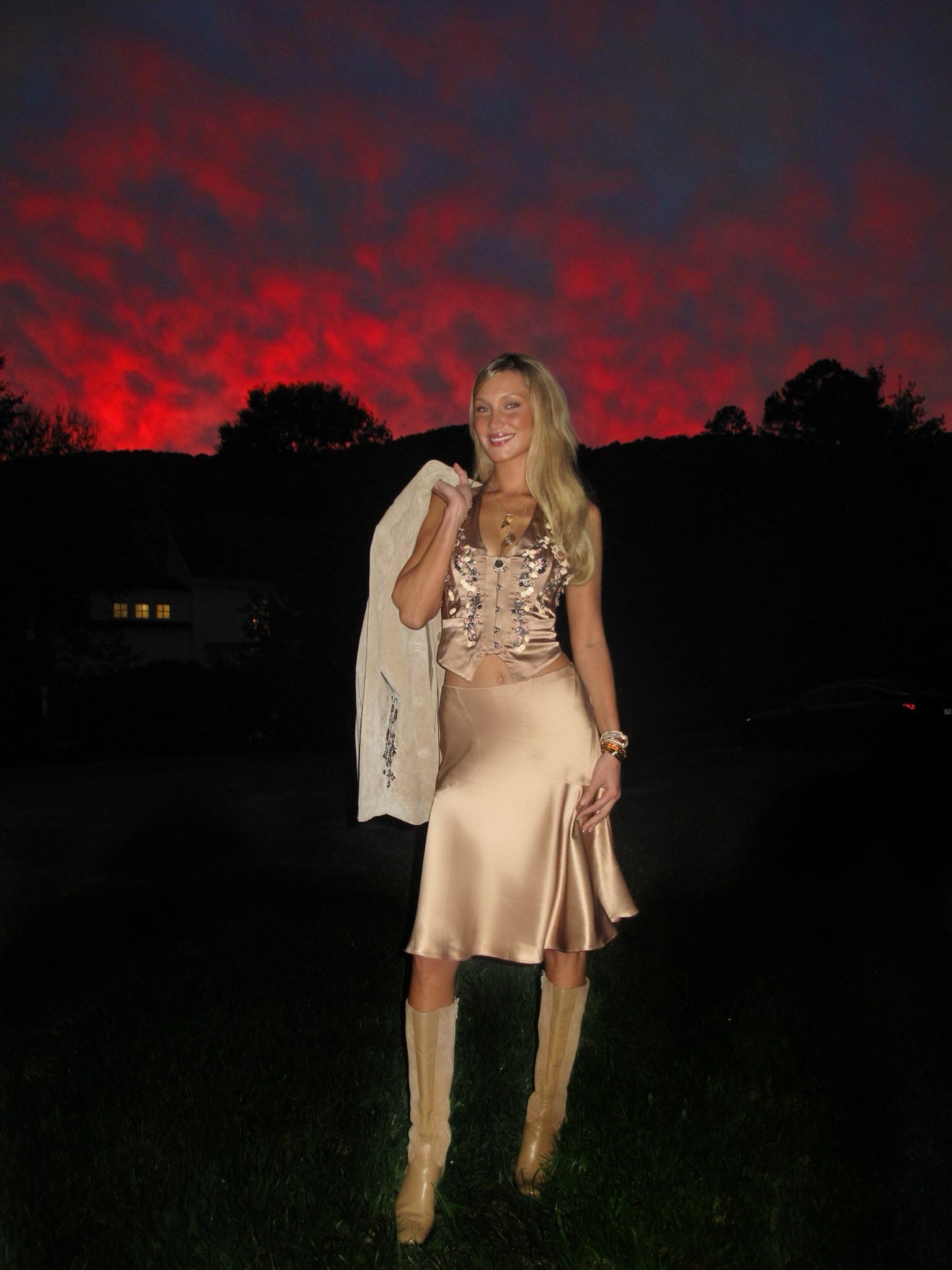 Bella Hadid celebrated her 30th birthday in a vintage Roberto Cavalli corset and a matching midi skirt