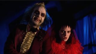 Michael Keaton as Betelgeuse and Winona Ryder as Lydia in Beetlejuice (1988)