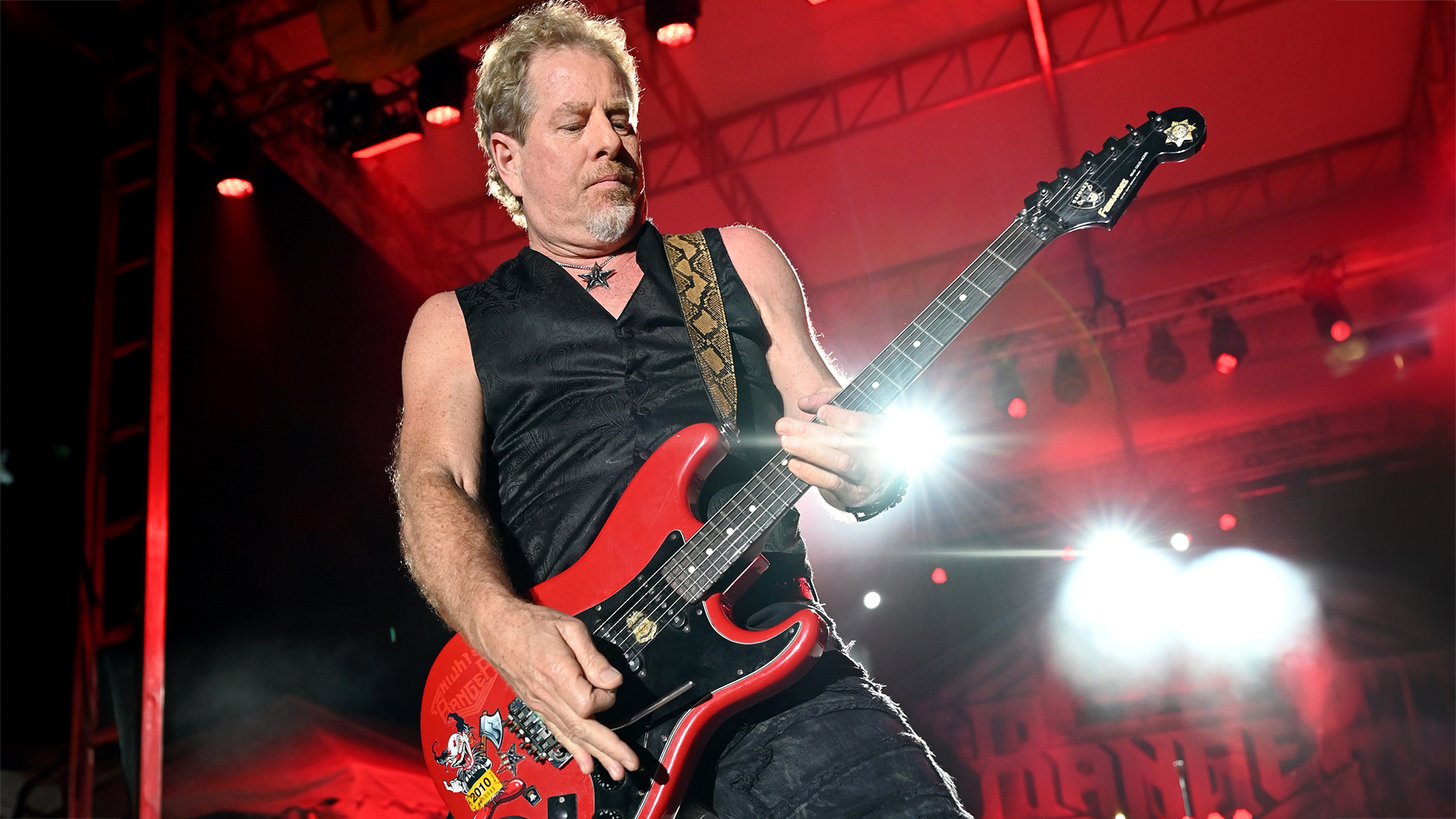 Brad Gillis of the band Night Ranger performs during the Kentucky State Fair at Kentucky Exposition Center on August 25, 2022 in Louisville, Kentucky.