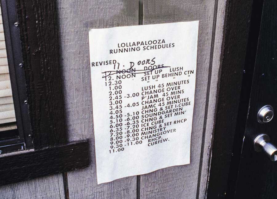 Lollapolooza running times, 1992