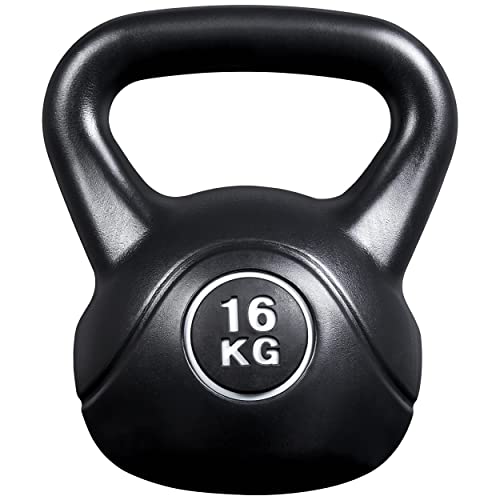 Yaheetech Kettlebell Set Hdpe Coated Concrete Kettle Bell Weights Set for Strength Training - Heavy Weight Kettlebell for Home Gym Fitness Weight Lifting Bodybuilding, 16kg