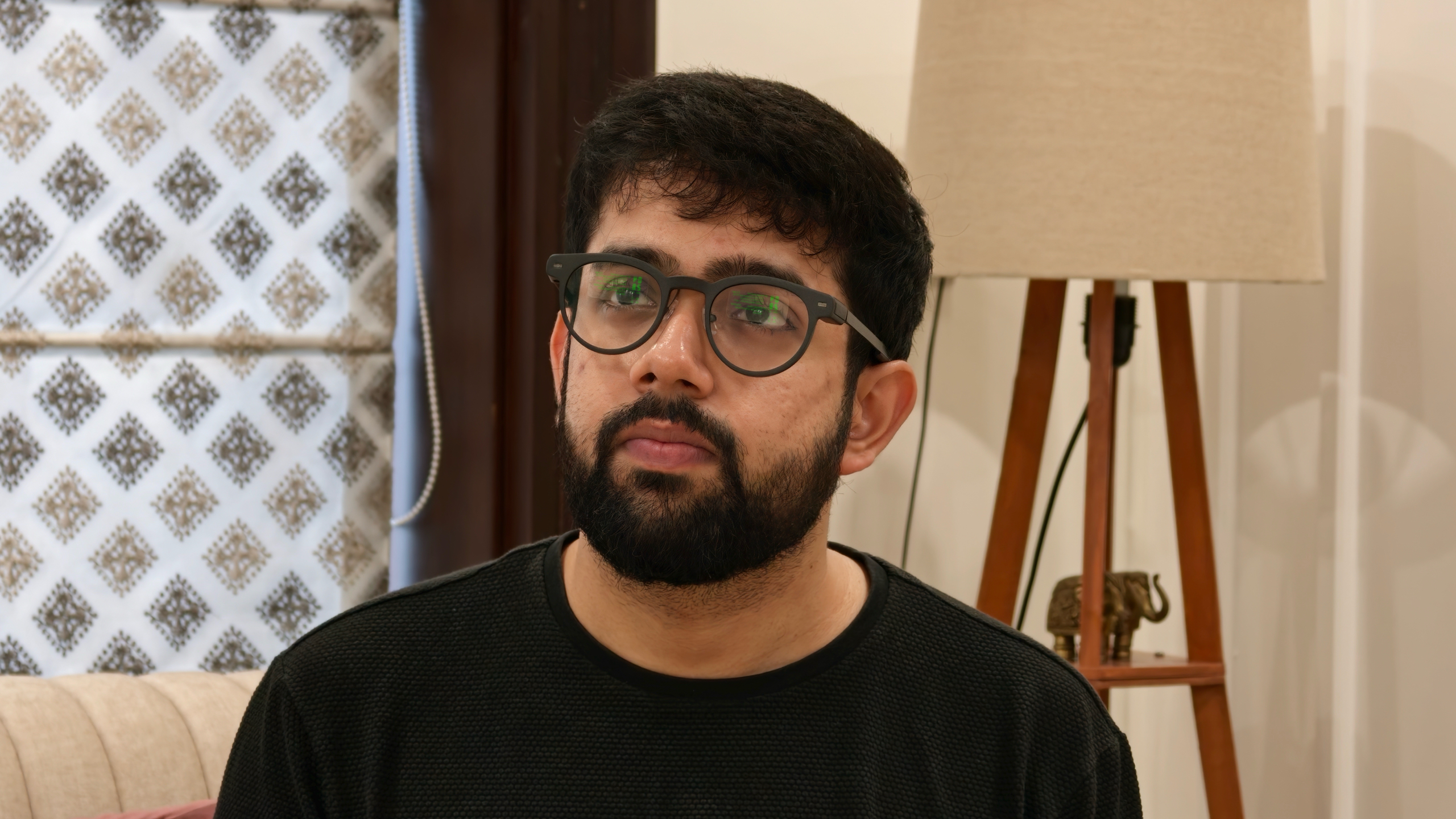 Author wearing the XGIMI MemoMind One smart glasses