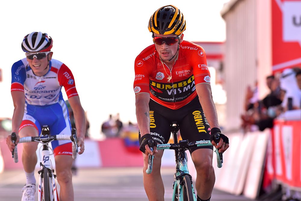 Primoz Roglic (Jumbo-Visma) was second on the day, and kept the overall lead, at stage 3 of the UAE Tour