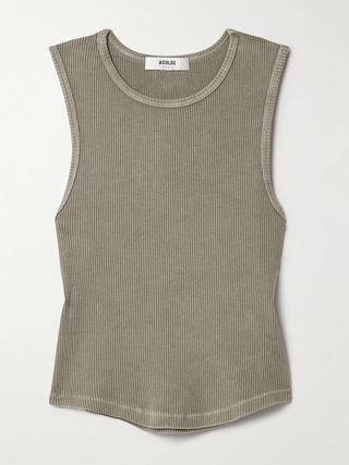 Nova Ribbed Cropped Stretch Organic Cotton and Tencel™ Lyocell-Blend Tank