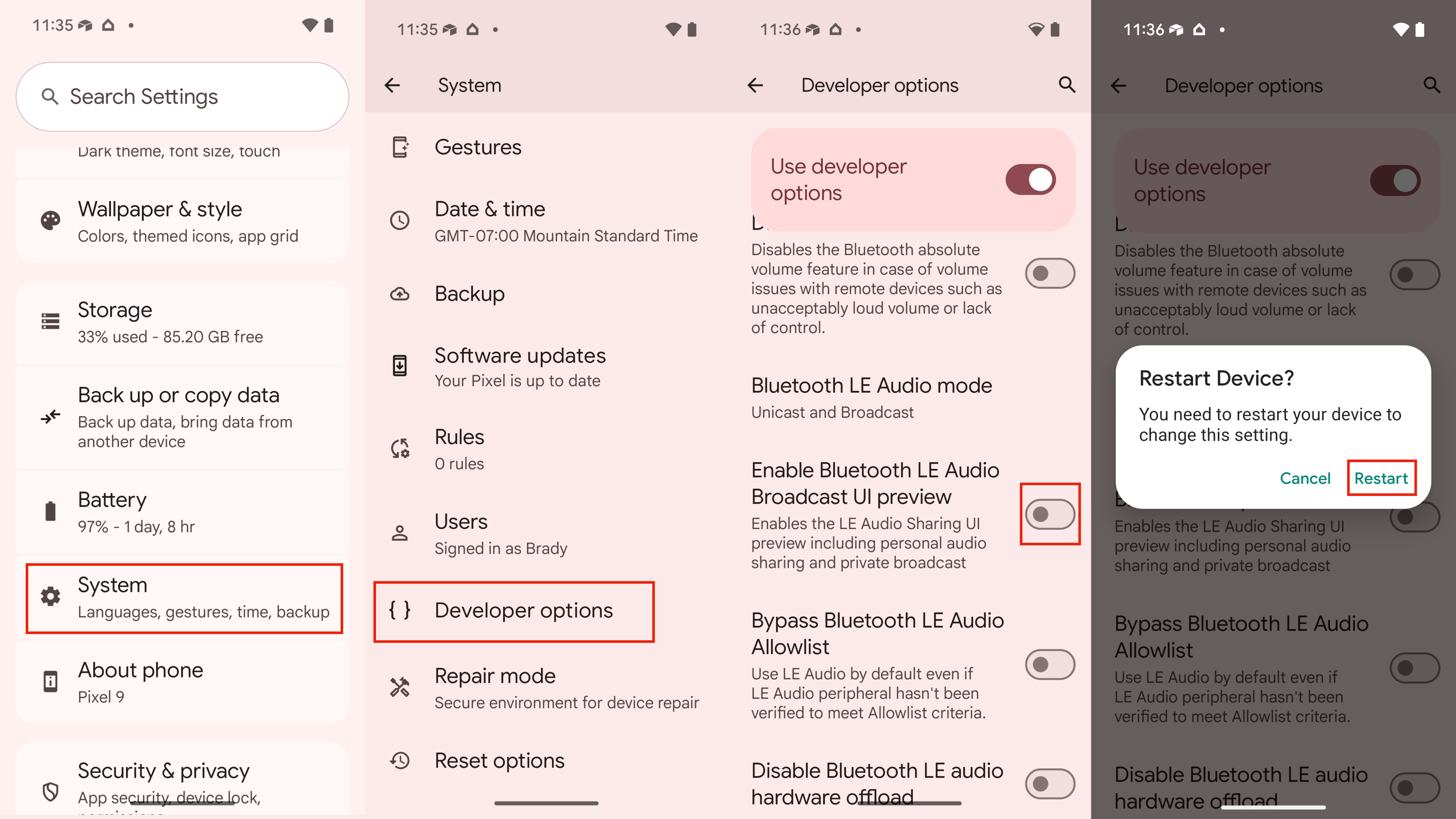 Enabling visibility for the Audio Sharing page in Android 16.