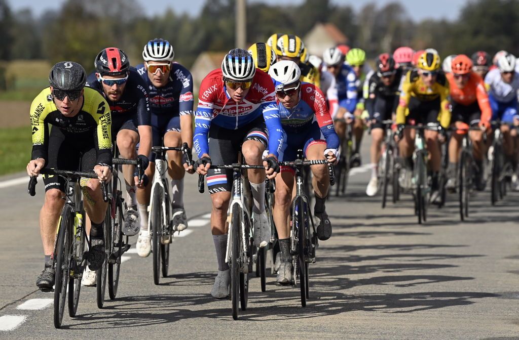 Dutch Mathieu van der Poel of AlpecinFenix R pictured in action during the GentWevelgem In Flanders Fields one day cycling race 2325 km Sunday 11 October 2020 in Wevelgem BELGA PHOTO DIRK WAEM Photo by DIRK WAEMBELGA MAGAFP via Getty Images