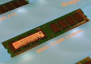 DDR3 memories have been showcased by most memory manufacturers in the past. This 512 MB module was shown by Hynix in October 2005 at the IDF and ...