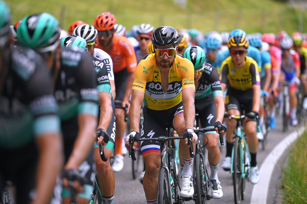 Peter Sagan in the Tour de Suisse peloton during stage 4