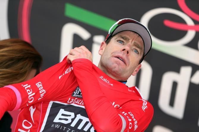 Cadel Evans (BMC) pulls on another red jersey