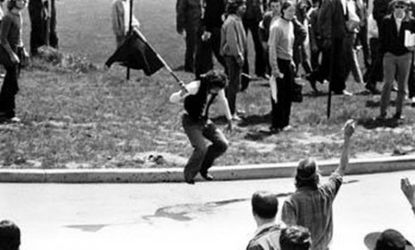 One of the many famous images from the Kent State shootings, which left four students dead.