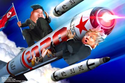Political Cartoon U.S. Kim Jong Un Trump Nuclear Surprise