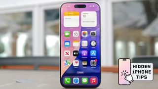 iPhone 16 Pro with Hidden iPhone Tips badge