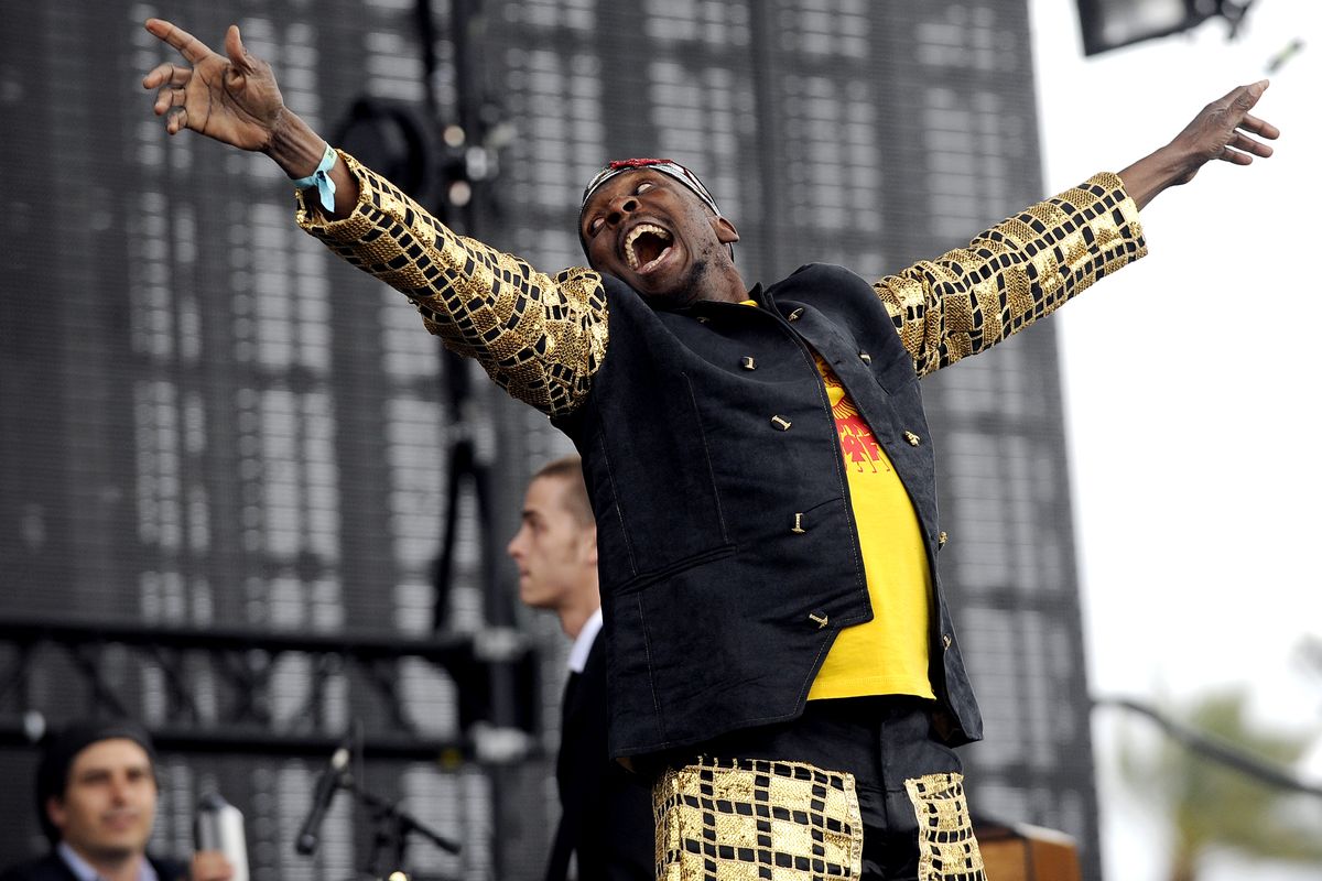 Jimmy Cliff and Tim Armstrong play onstage at Coachella
