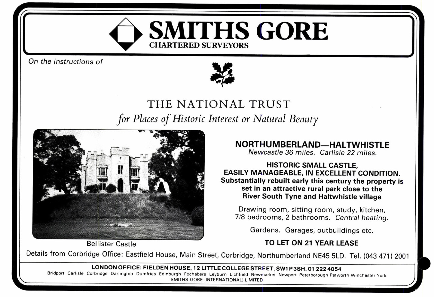 Bellister Castle in Country Life in 1986