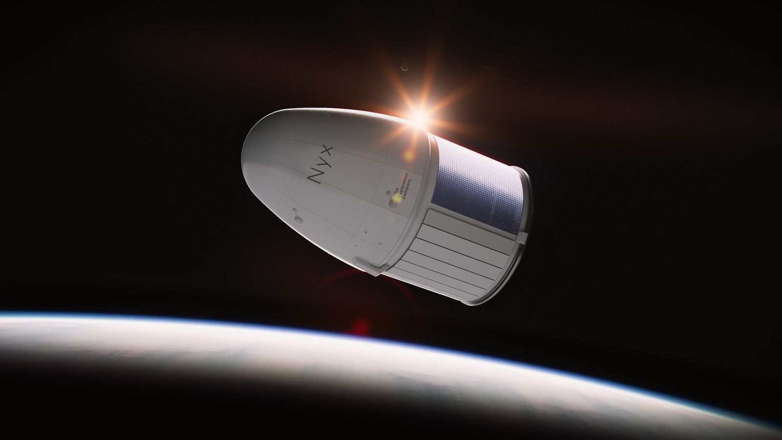 an illustration of a capsule in orbit