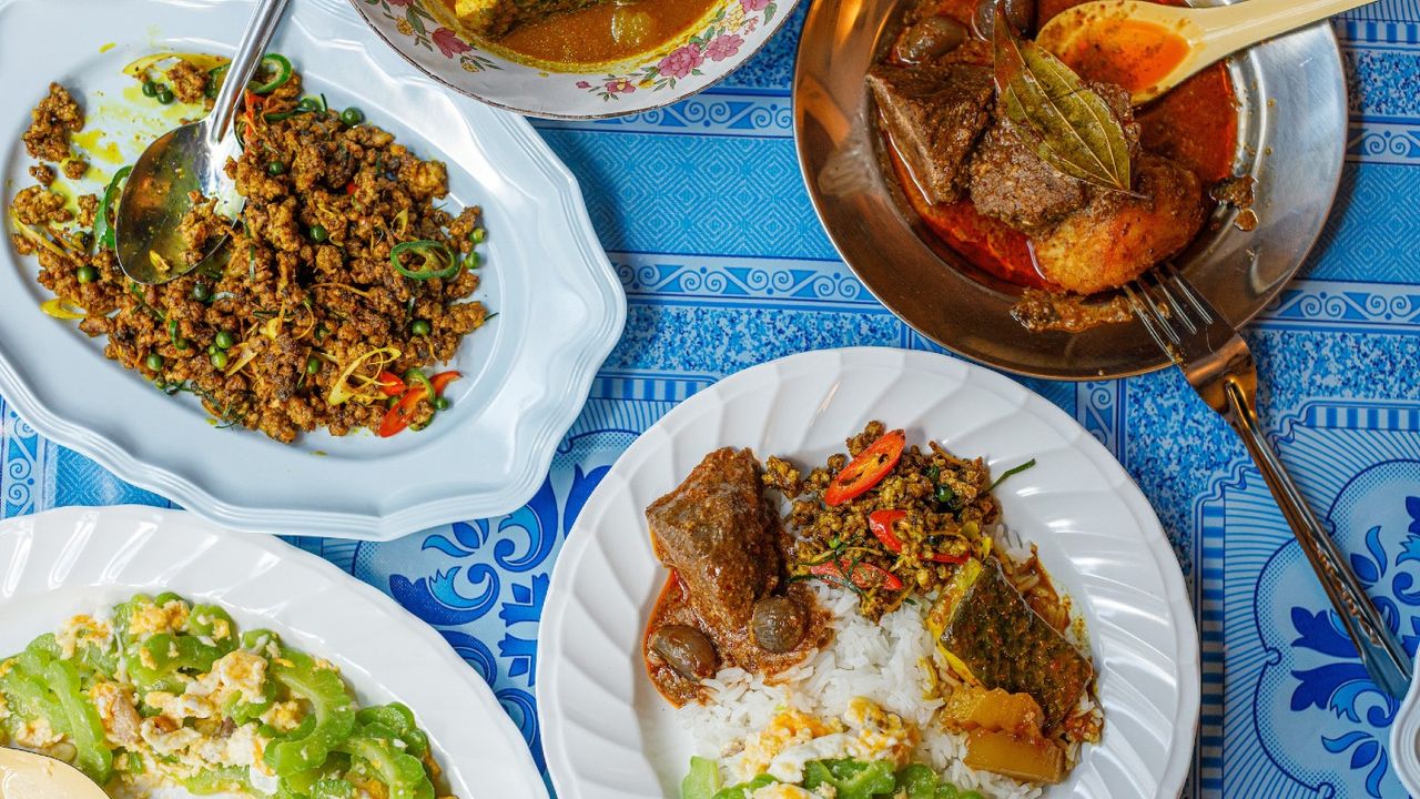 Various dishes on a table