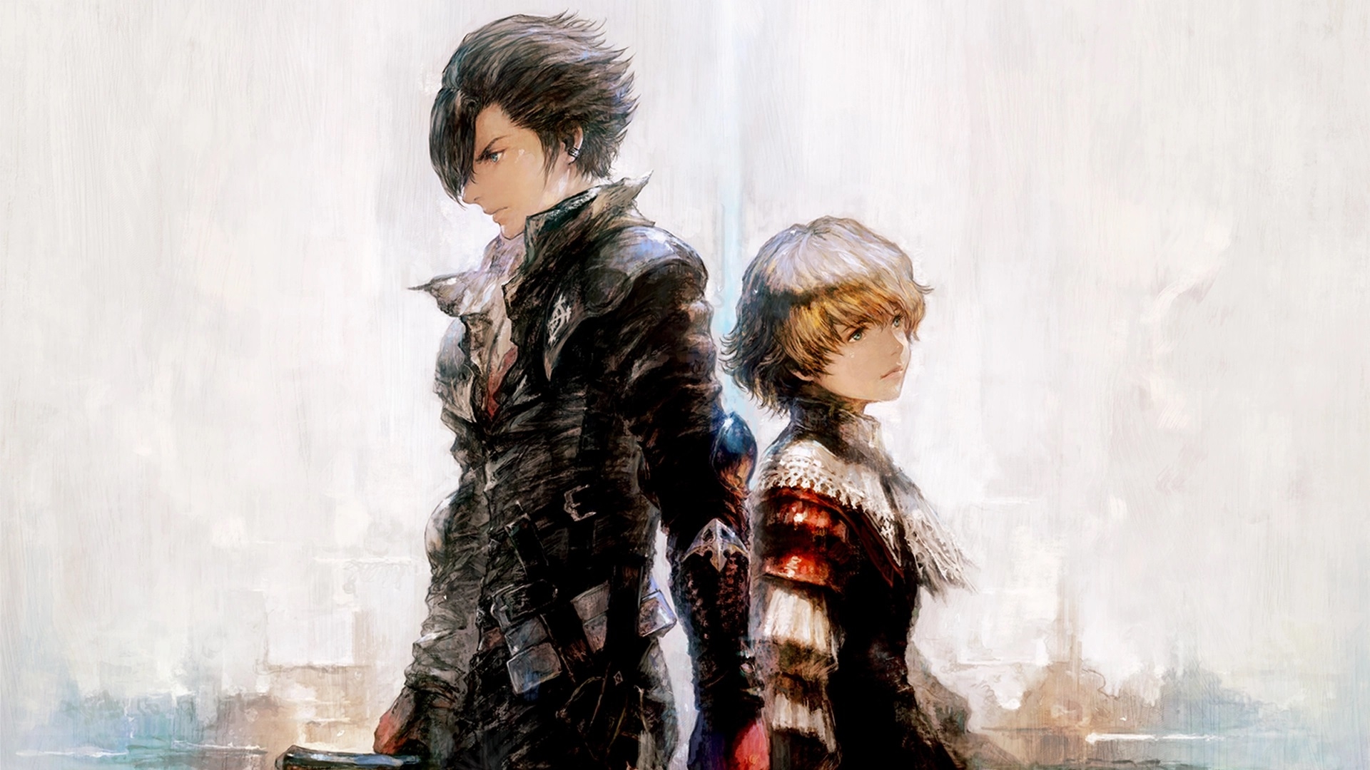 Key art of Clive Rosfield (left) and Joshua Rosfield (right), standing back to back
