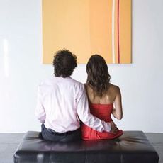 couple looking at art