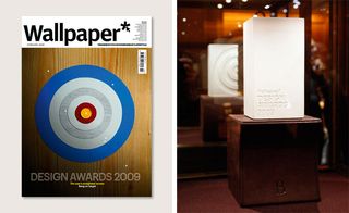 The Wallpaper* Design Award trophy (right) echoed our newstand cover