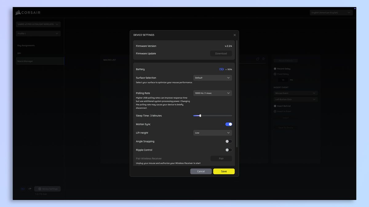 Corsair Web Hub screenshot