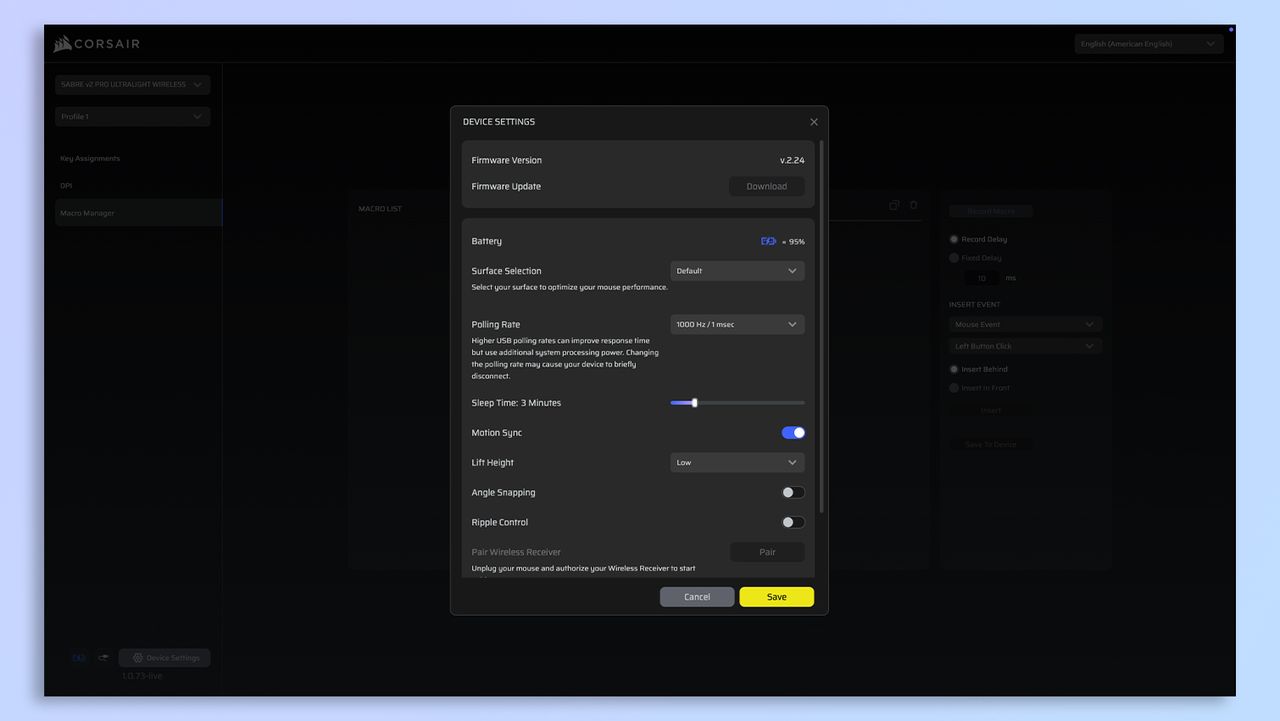 Corsair Web Hub screenshot