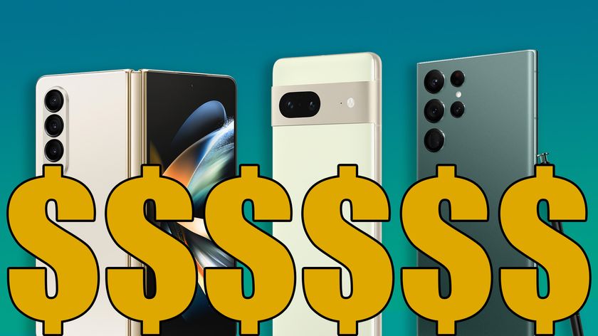 Selection of camera phones overlayed with dollar symbols