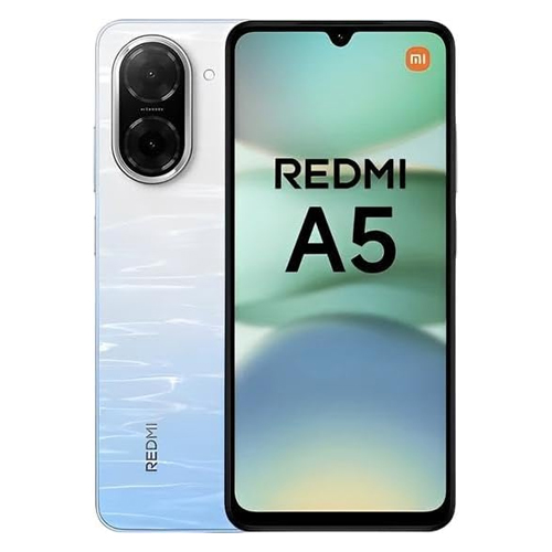 Xaiomi Redmi A5 4G render in Ocean Blue showing front and back