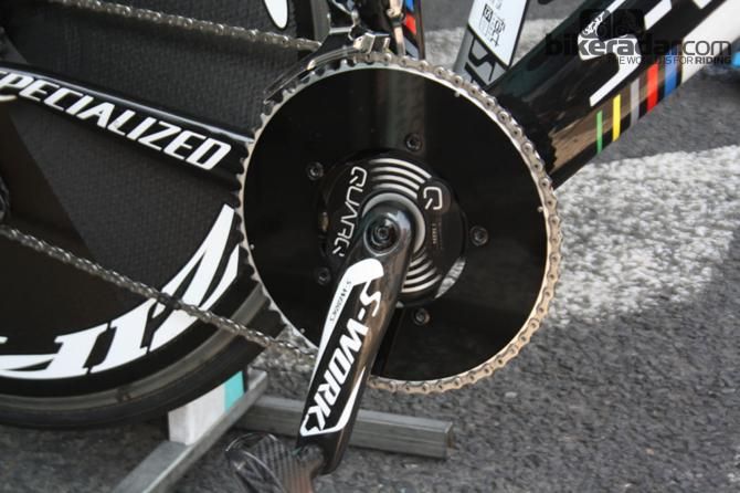 Martin pushed a massive 58T chainring on the flat Brittany course