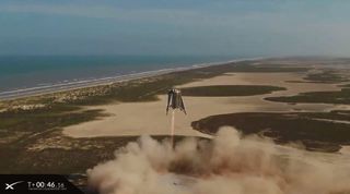 SpaceX launched its Starhopper rocket prototype on its highest flight ever on Aug. 27, 2019 near Boca Chica Village in South Texas.