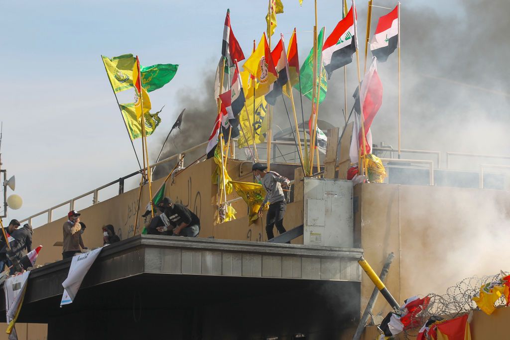 Protesters storm U.S. embassy in Baghdad.