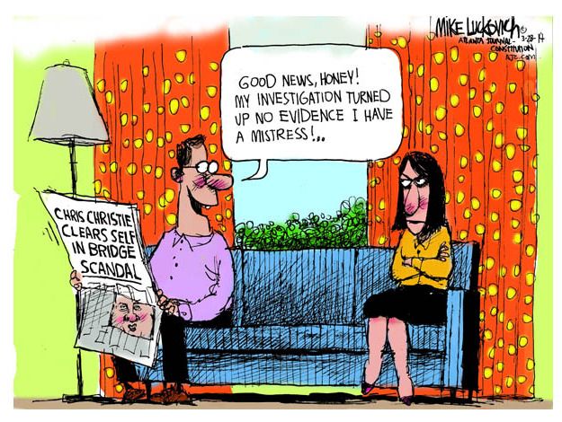 Political cartoon Chris Christie scandal