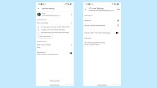 new partner sharing toggle in Google Photos app