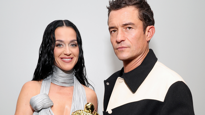 Katy Perry and Orlando Bloom seen backstage during the 2024 MTV Video Music Awards at UBS Arena on September 11, 2024 in Elmont, New York