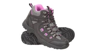 Grey and pink women's walking boots