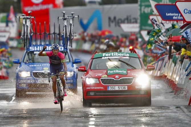 Lampre-Merida's Winner Anacona rode himself right into GC contention as he won the Vuelta a Espa&ntilde;a's ninth stage